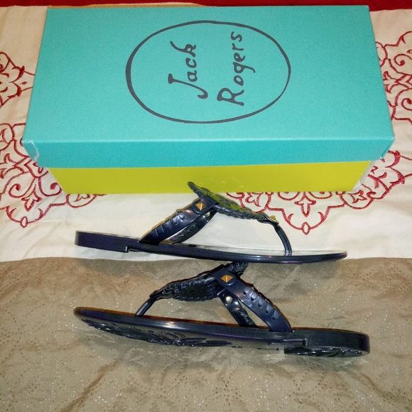 Jack Rogers Gingham Georgica Jelly Sandal - Picture 4 of 8
